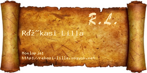 Rékasi Lilla névjegykártya
